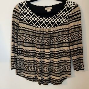 Lucky Brand 3/4 Sleeve Boho Top Size Medium